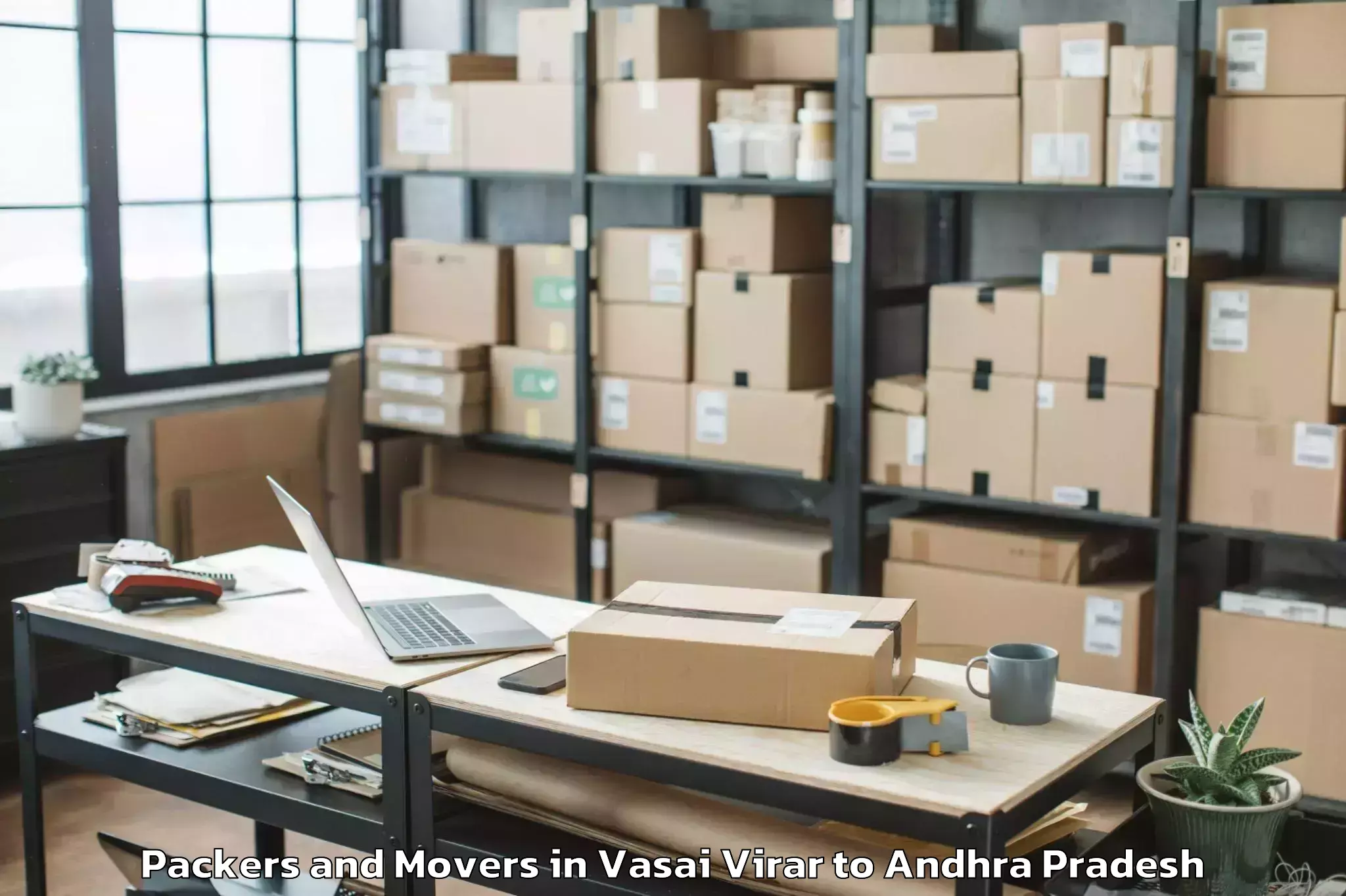 Affordable Vasai Virar to Vignan University Guntur Packers And Movers